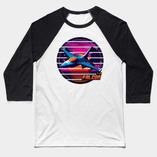 Neon Retro F-16 Falcon Baseball T-Shirt